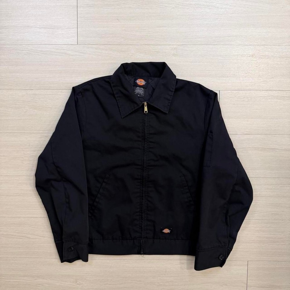 Dickies Eisenhower Insulated Quilted Black Full Zip Work Jacket Mens Medium